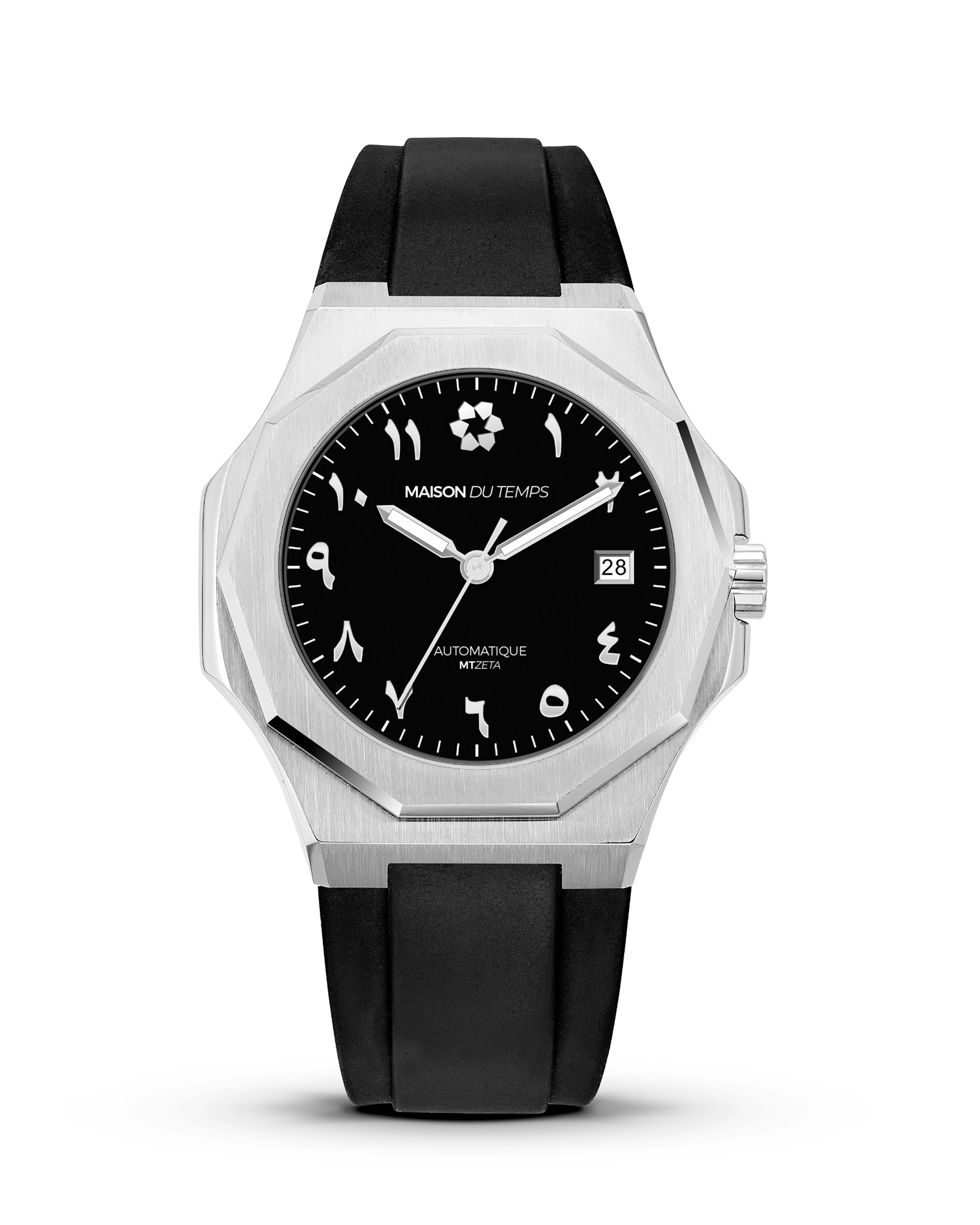 MTZeta Arabic Black with Black Silicone Strap