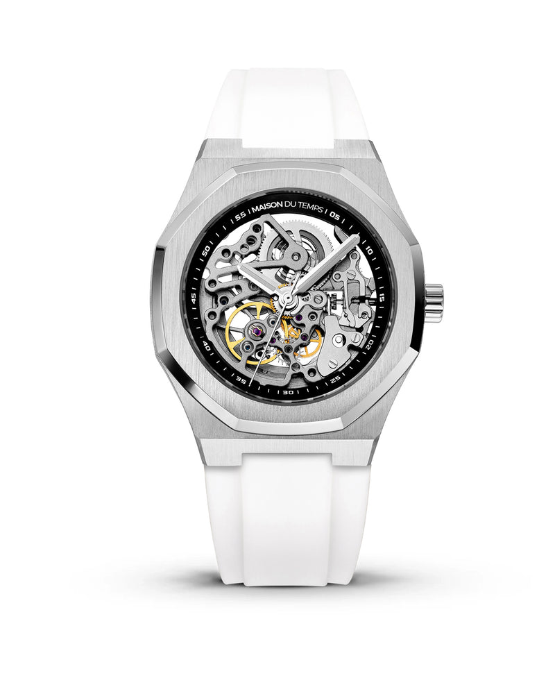 MTBeta Skeleton with White Silicone Strap