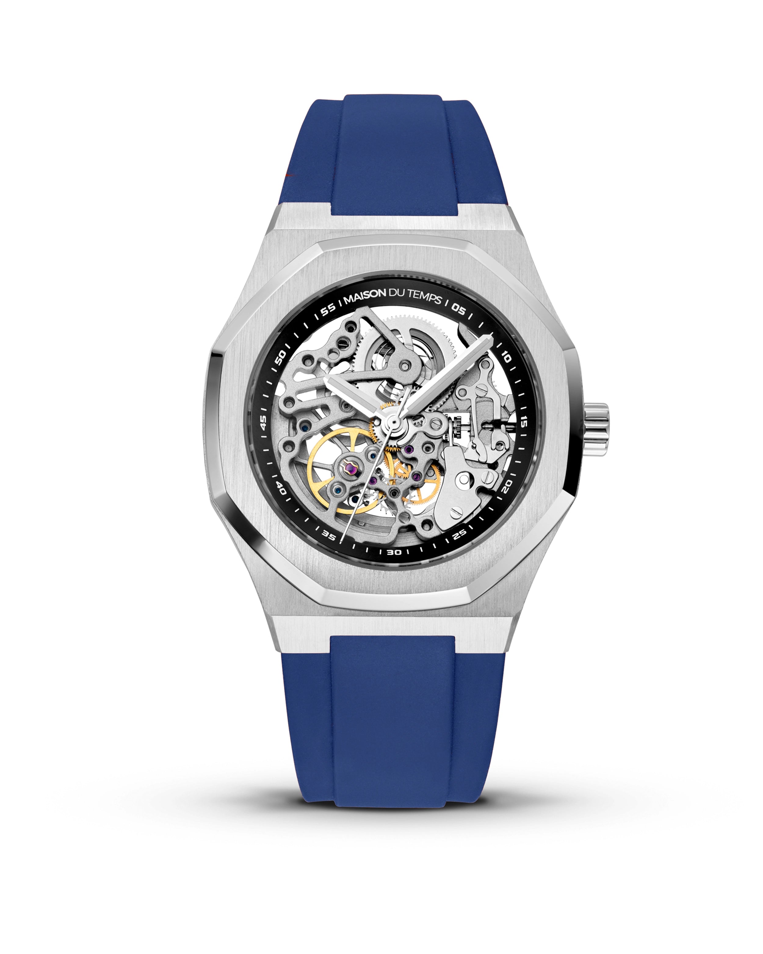 MTBeta Skeleton with Blue Silicone Strap
