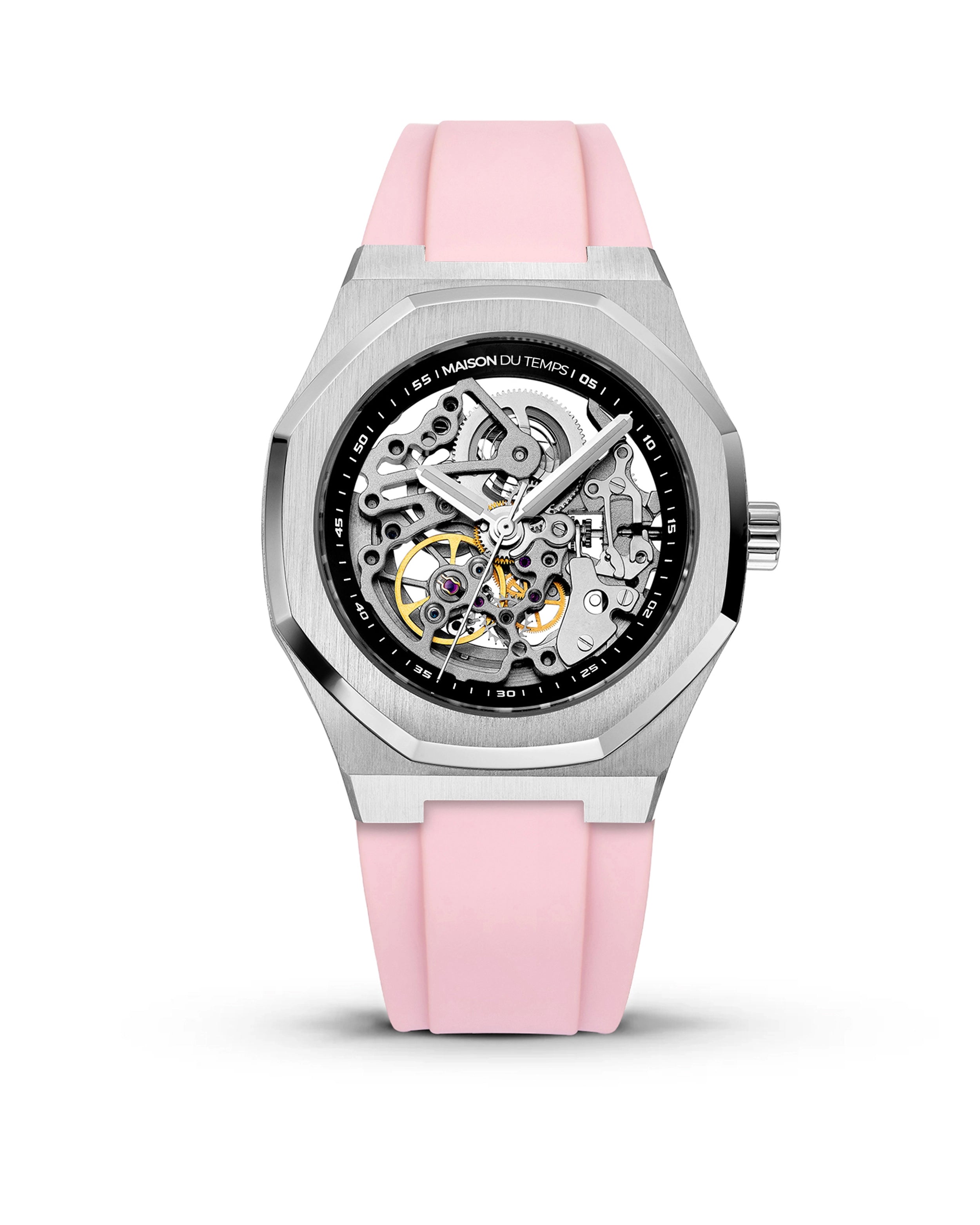 MTBeta Skeleton with Pink Silicone Strap