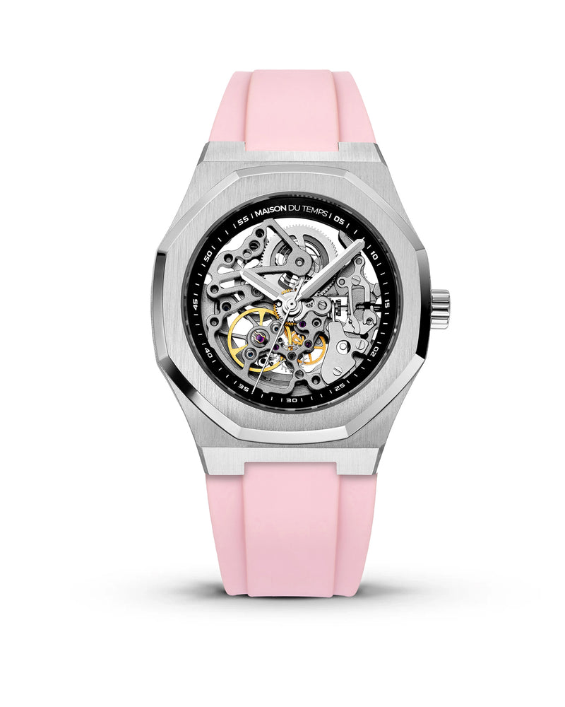 MTBeta Skeleton with Pink Silicone Strap