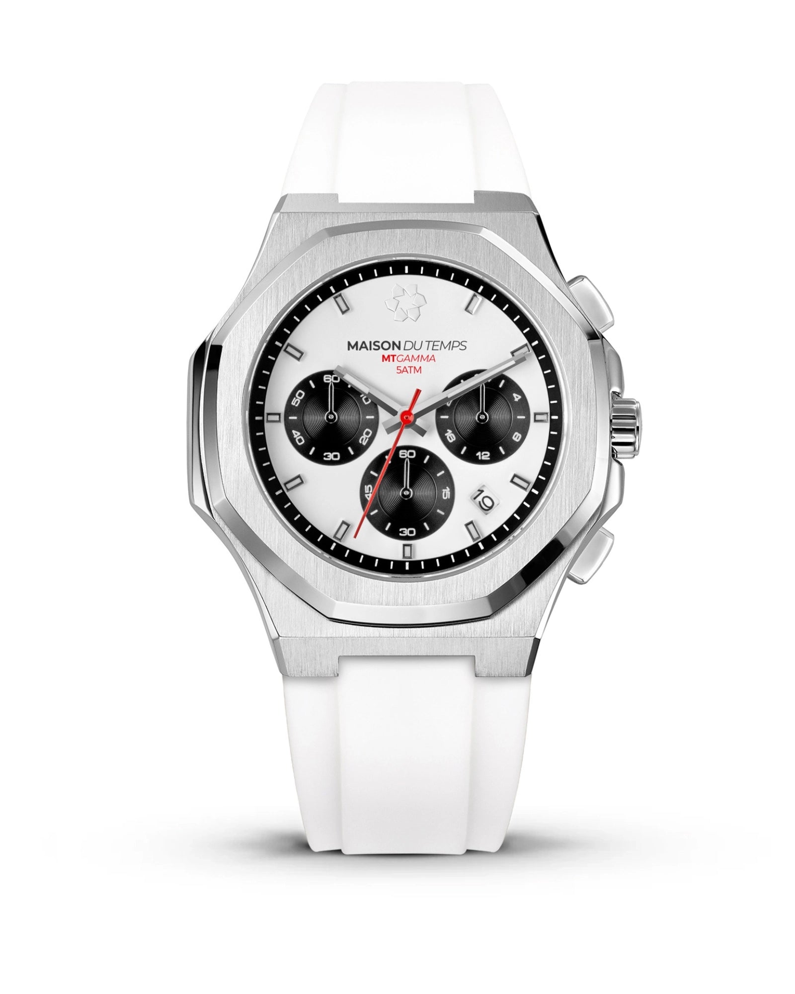 MTGamma Chronograph White with White Silicone Strap