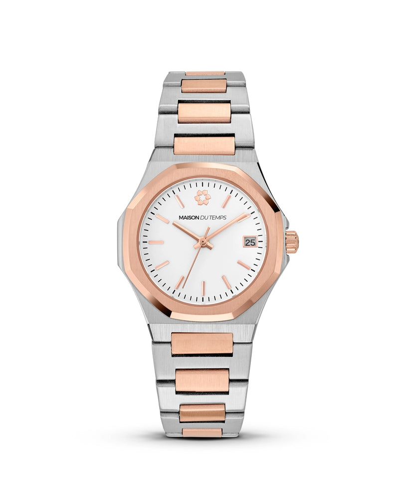 MTGamma Women White Steel Rose Gold