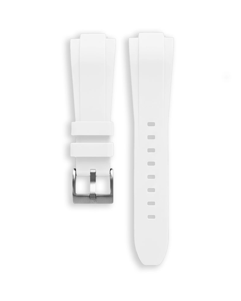 14mm White Bracelet - Steel Buckle