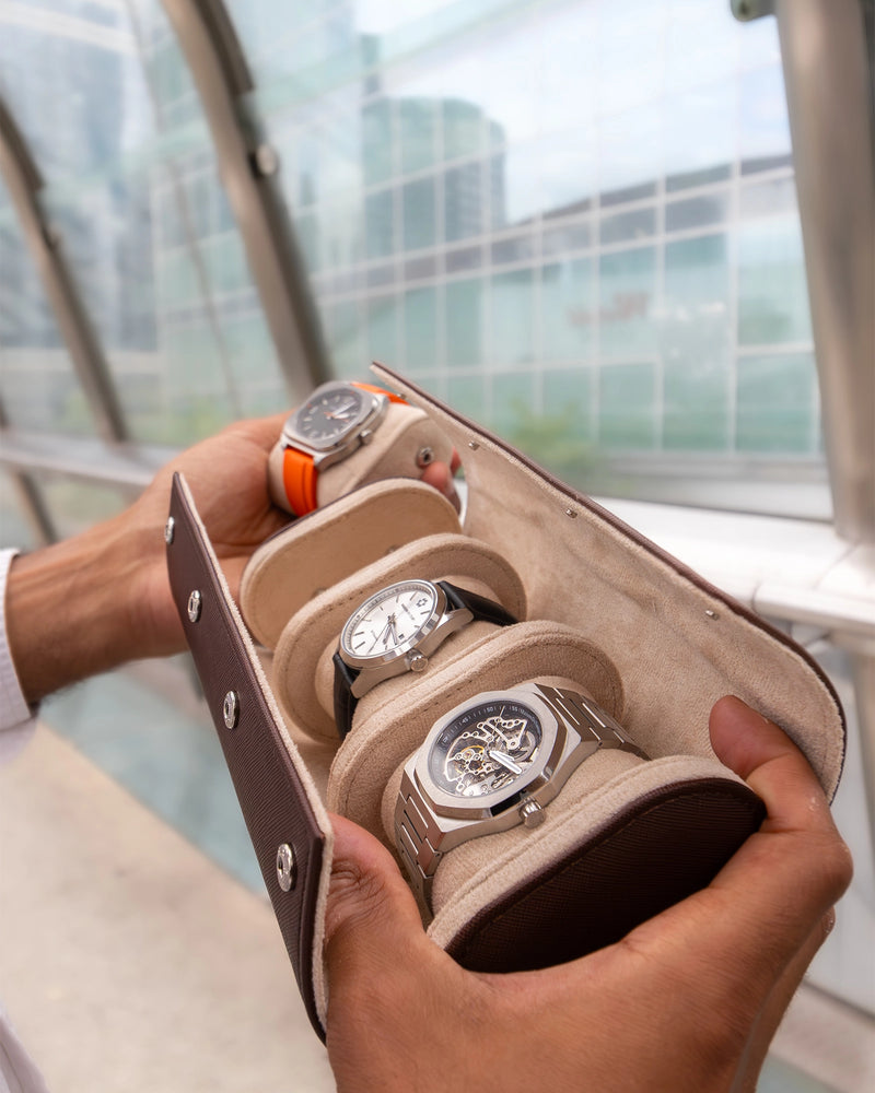 Brown Watch Case - 3 Watches