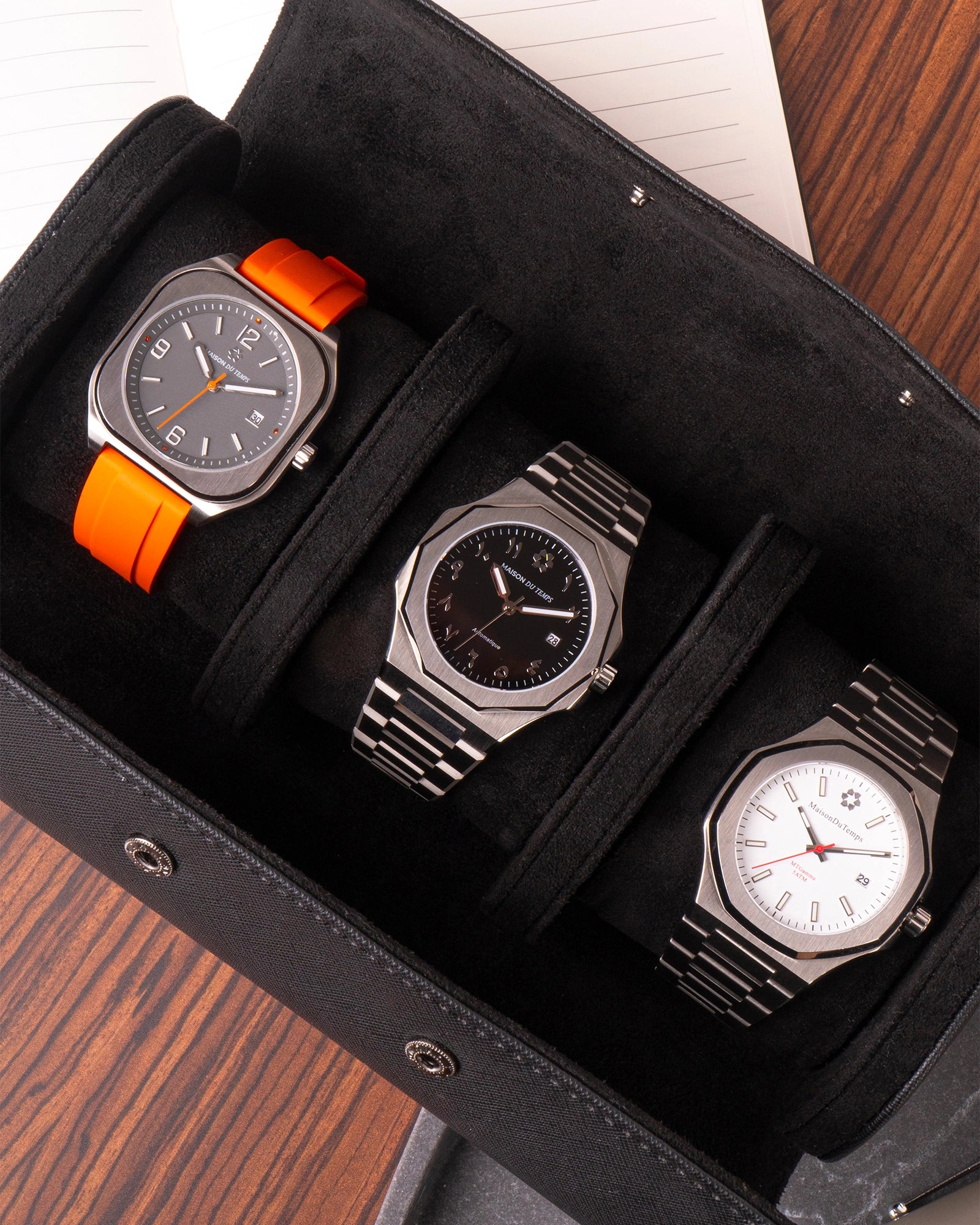 Black Watch Case - 3 Watches